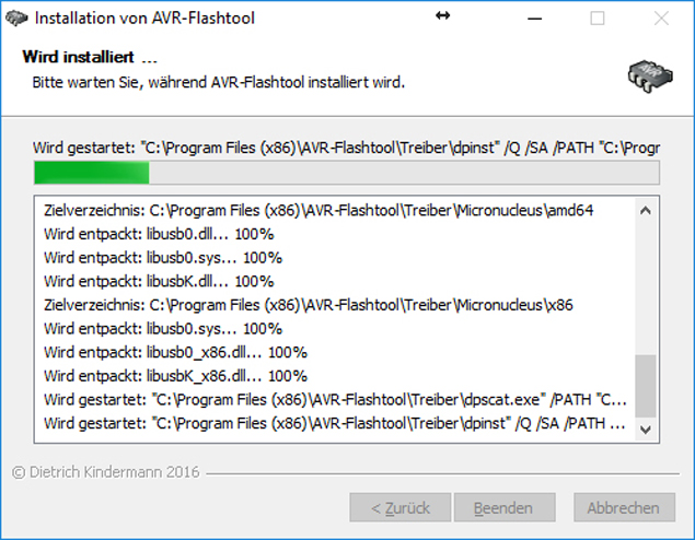 Flashtoolinstallation mit dpinst